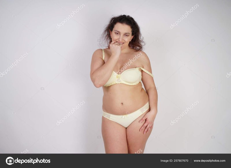 Women with excess weight in underwear