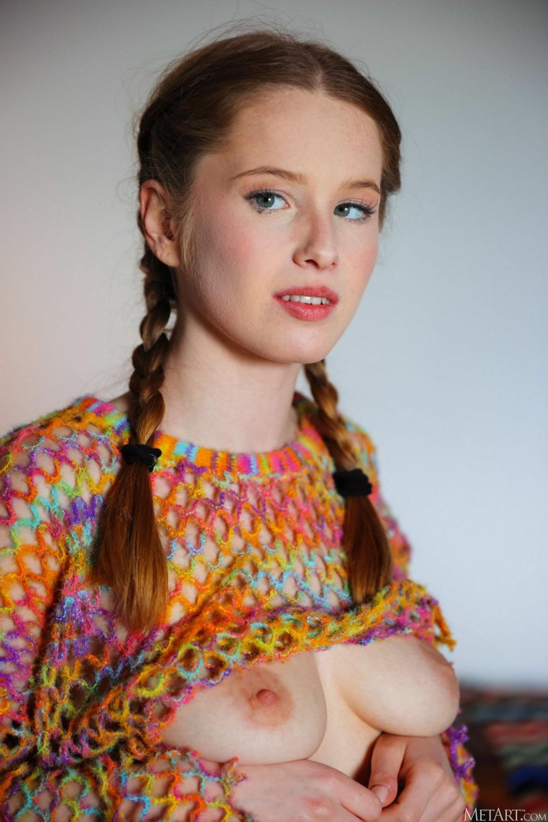 Girl with pigtails
