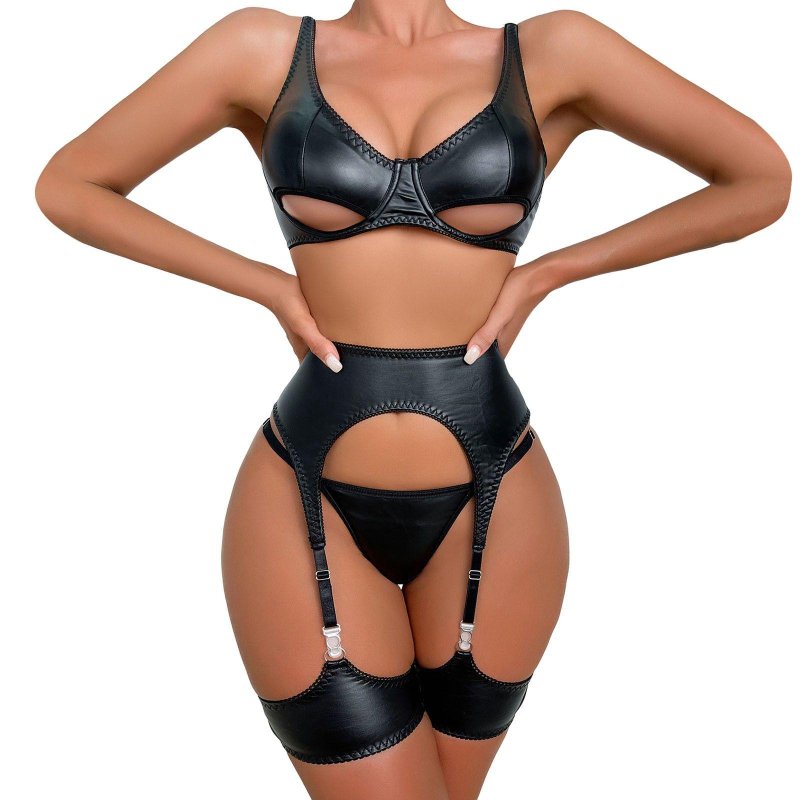 Leather bra