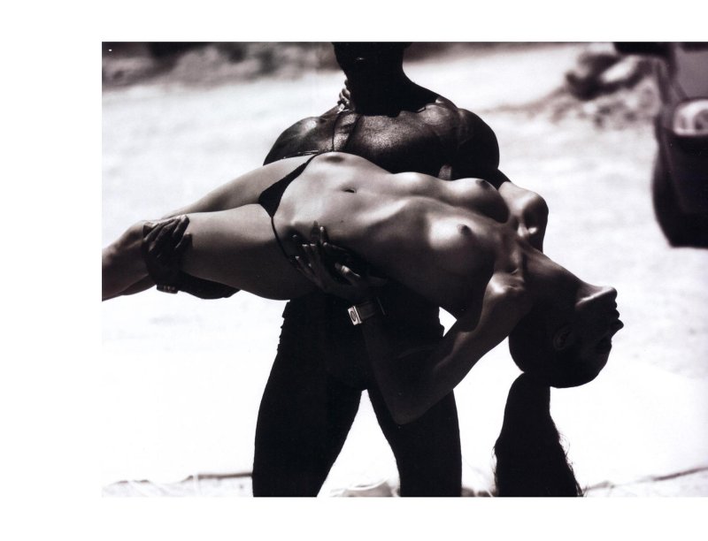 Girl nude in the arms of men