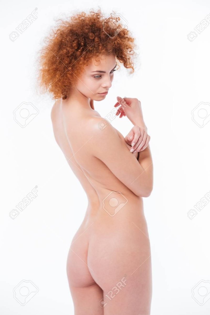 Curly girl on a white background