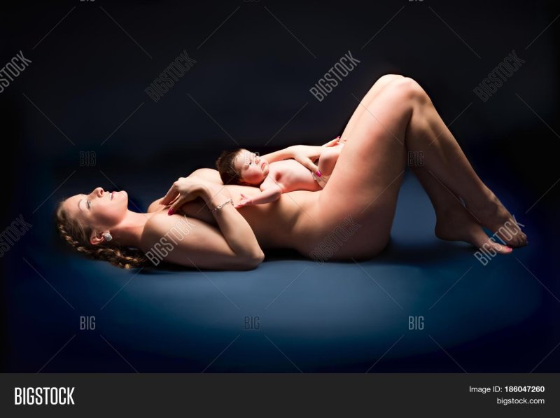 Nude with a baby
