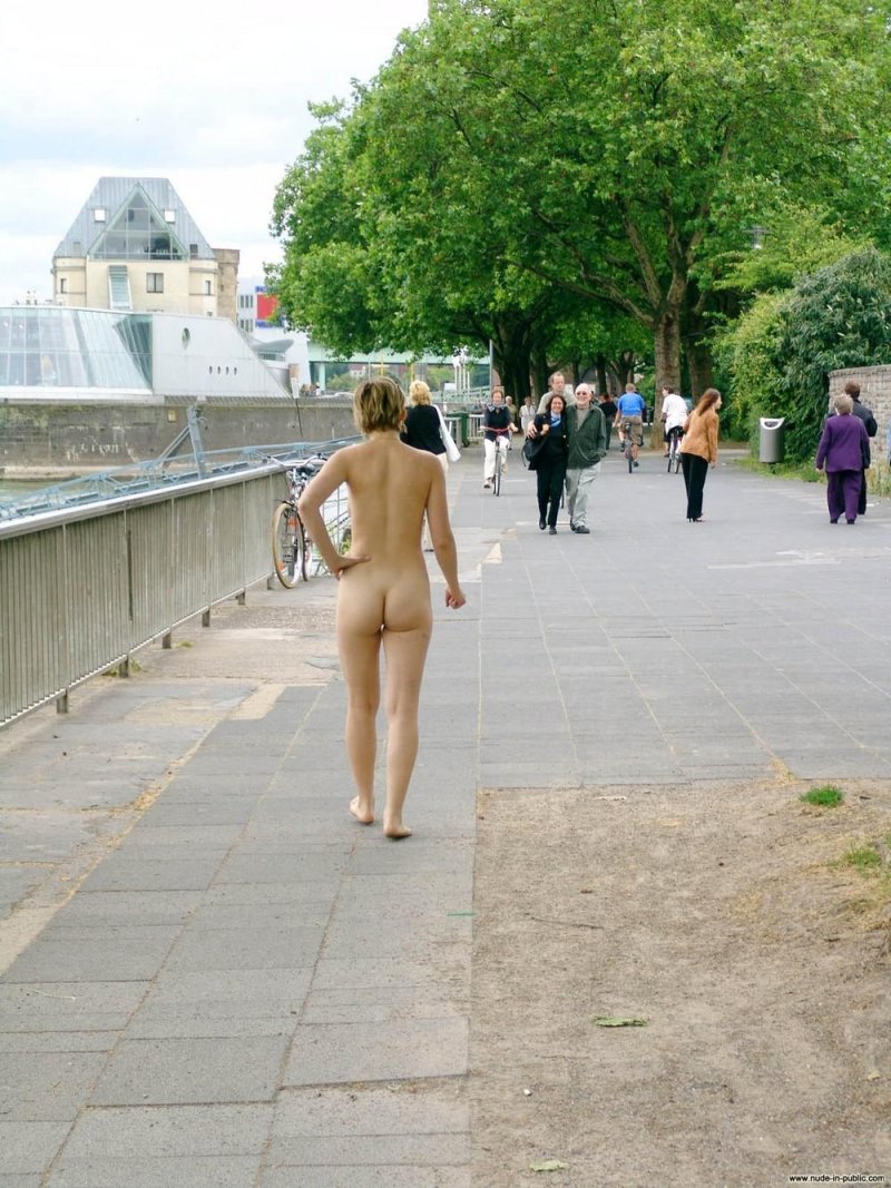 Naked women in crowded places