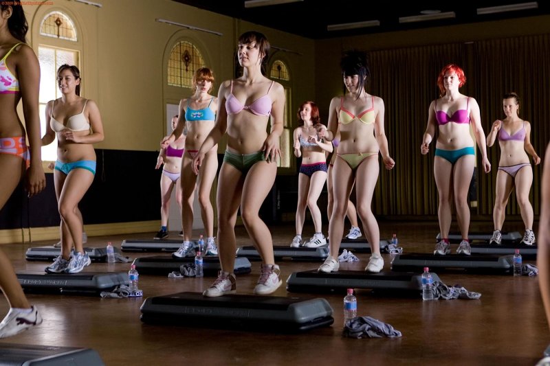 Aerobics girls without clothes