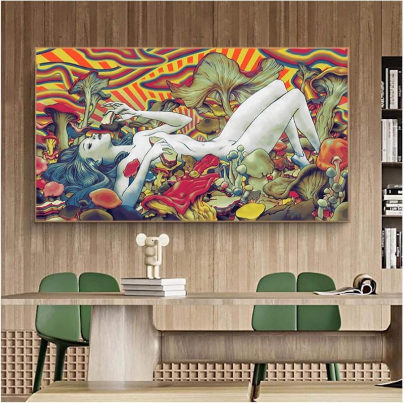 Modern paintings on the wall