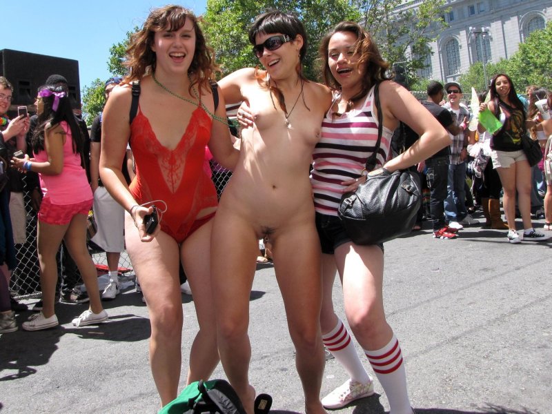Parade of naked girls