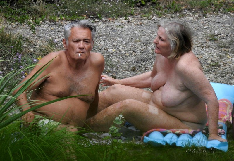 Naked mature couples in nature