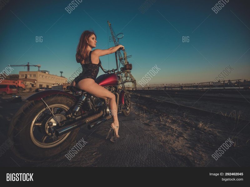 Woman riding motorcycle