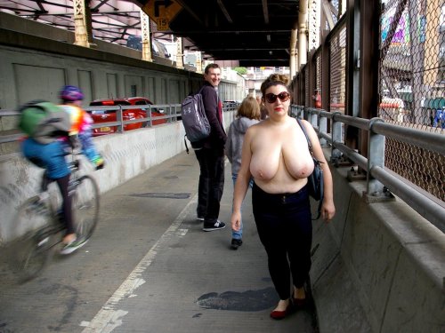 Girls with big tits on the street