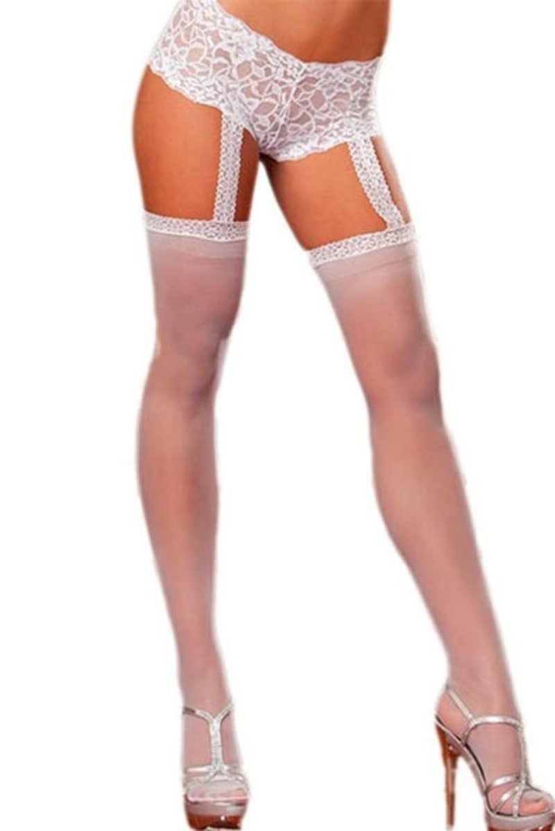 White stockings with a belt