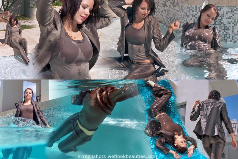 Wetlook in a business suit