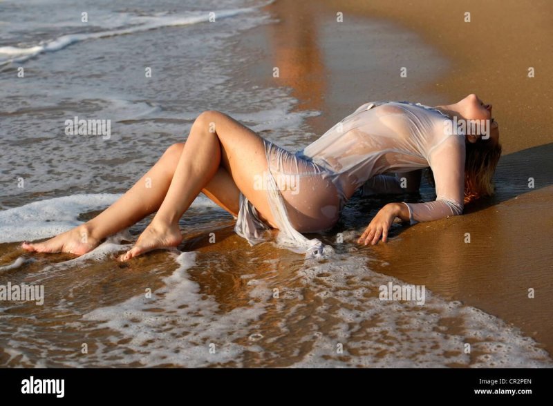 Girls in wet clothes