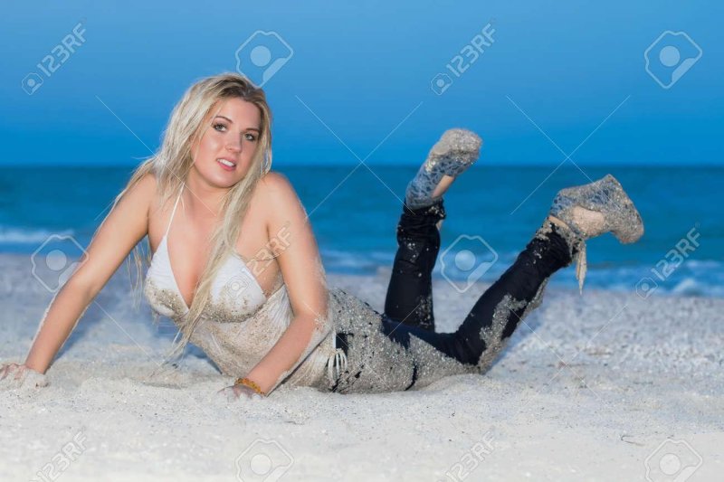 Blonde on the beach