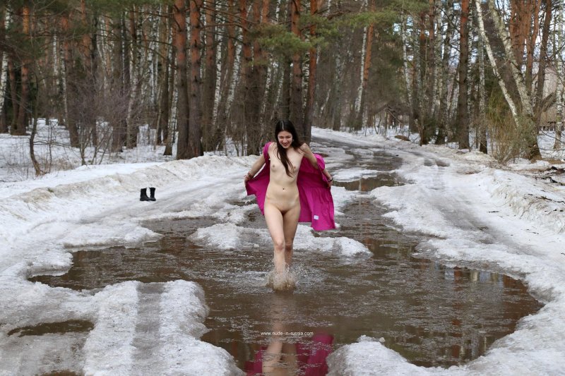 Bathing naked