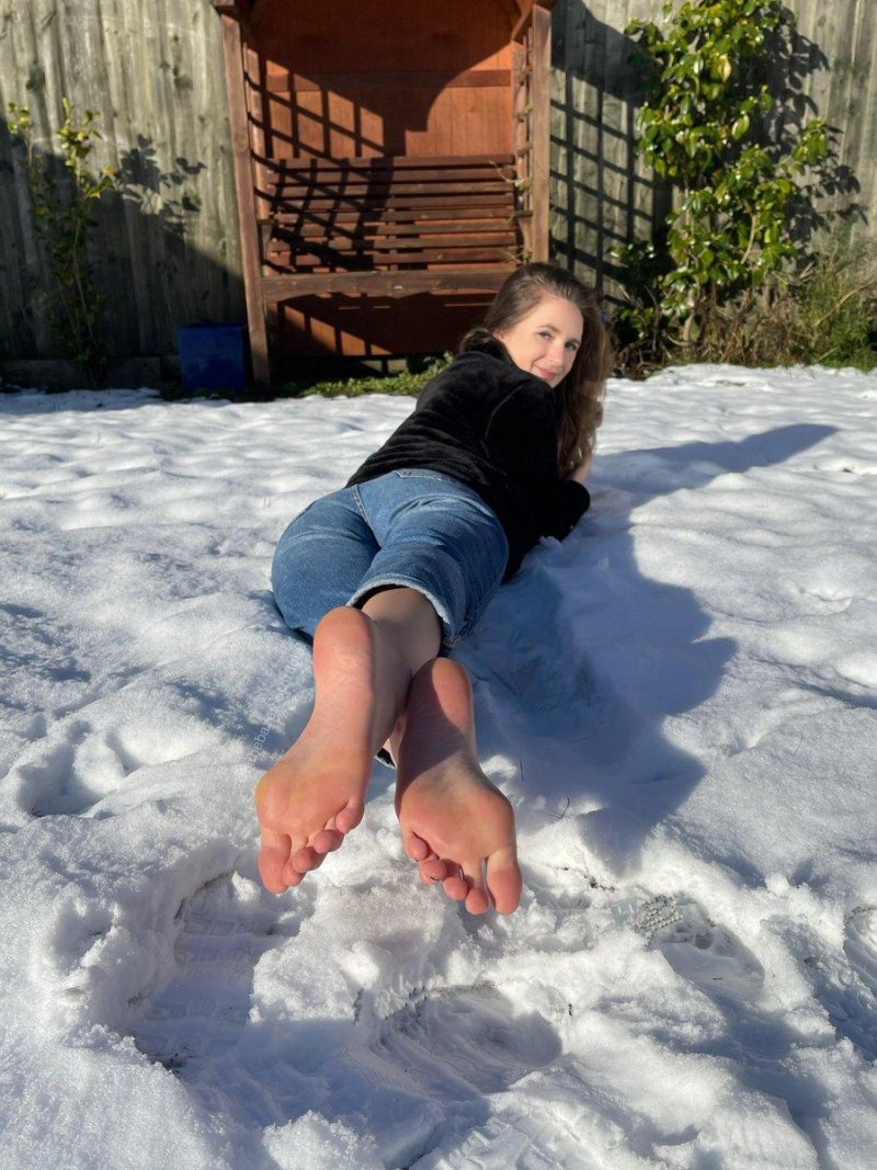 Barefoot in the snow