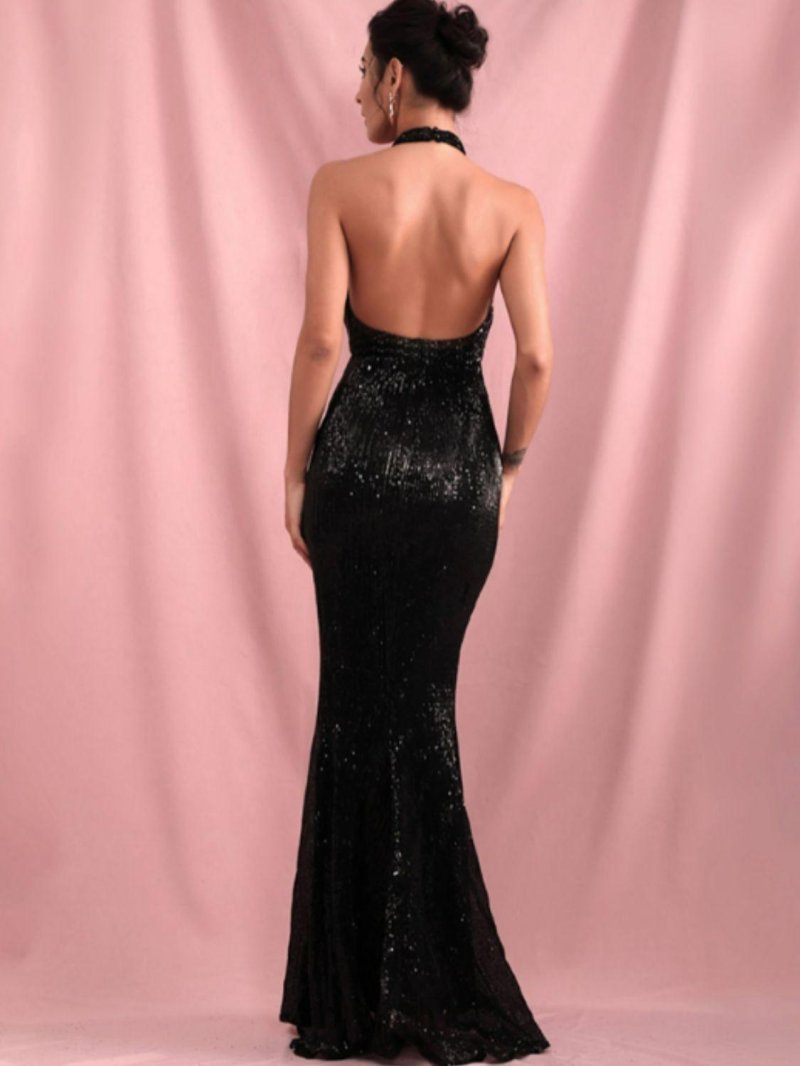 Black dress with an open back