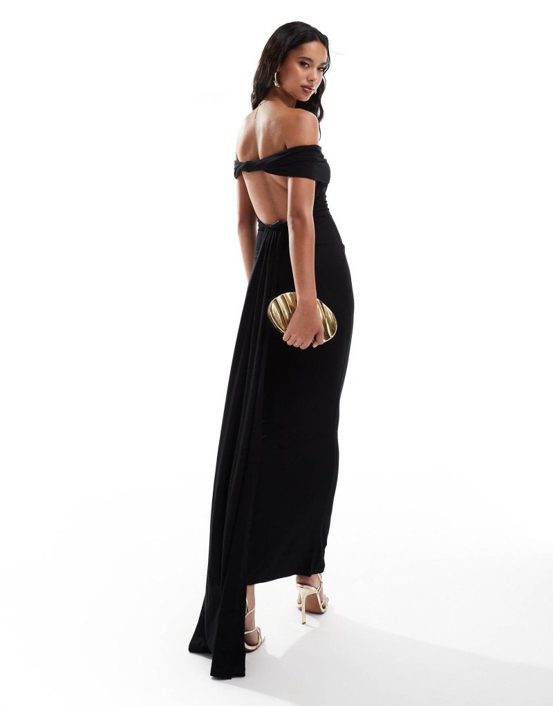 Black dress Maxi with open shoulders