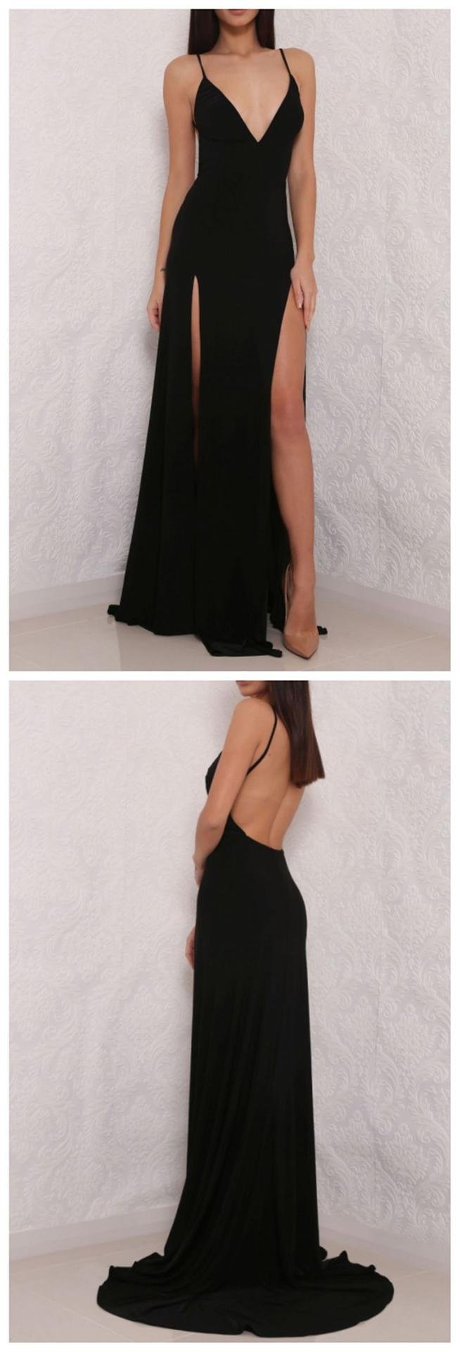 A long dress with neckline