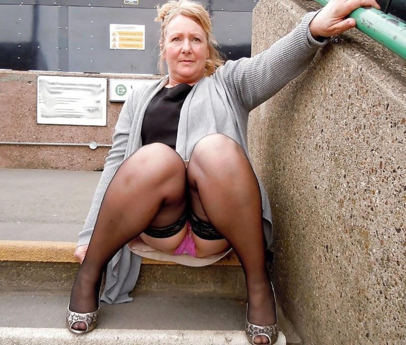 Under a mature skirt