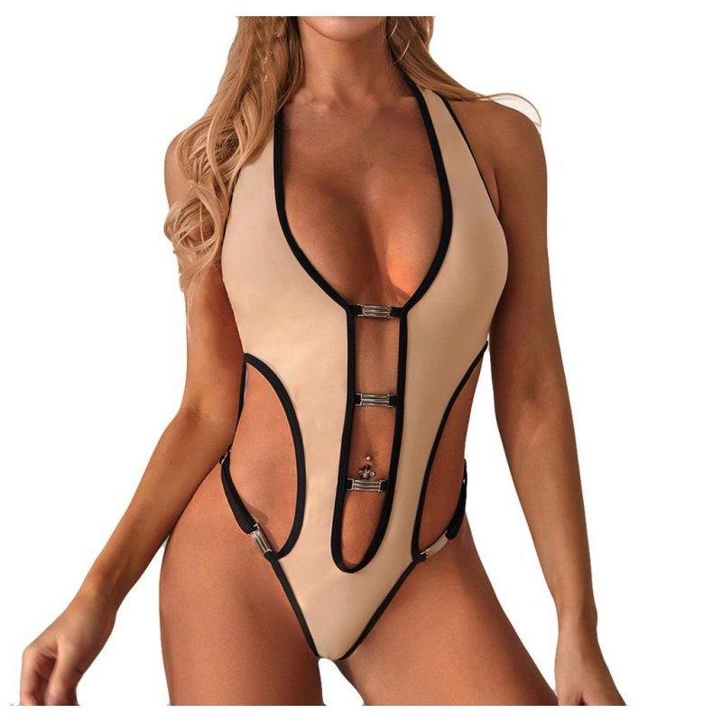 High neckline swimsuit