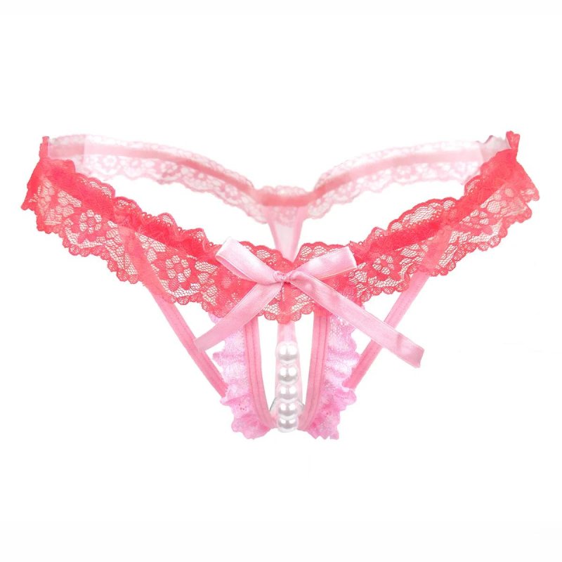 Pink lace thongs