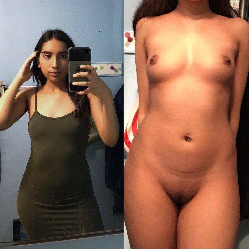 The girl undresses on camera
