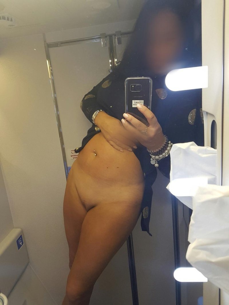 Erotic selfies on an airplane