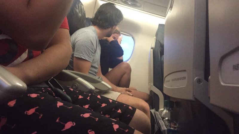 Naked on an amateur plane
