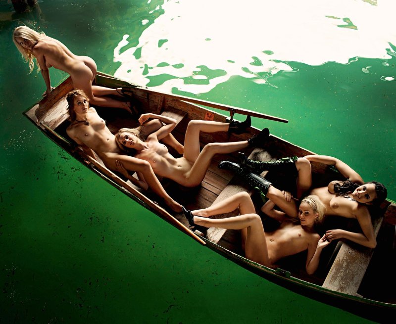 Erotic photo shoot on a boat