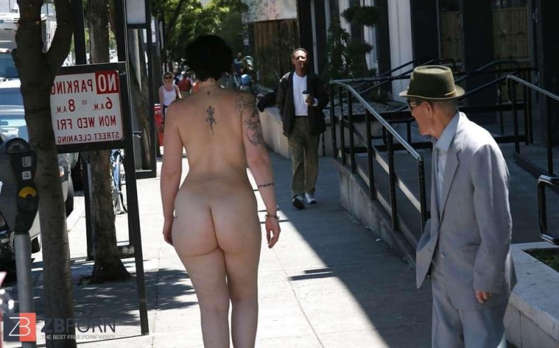 Naked women on the street