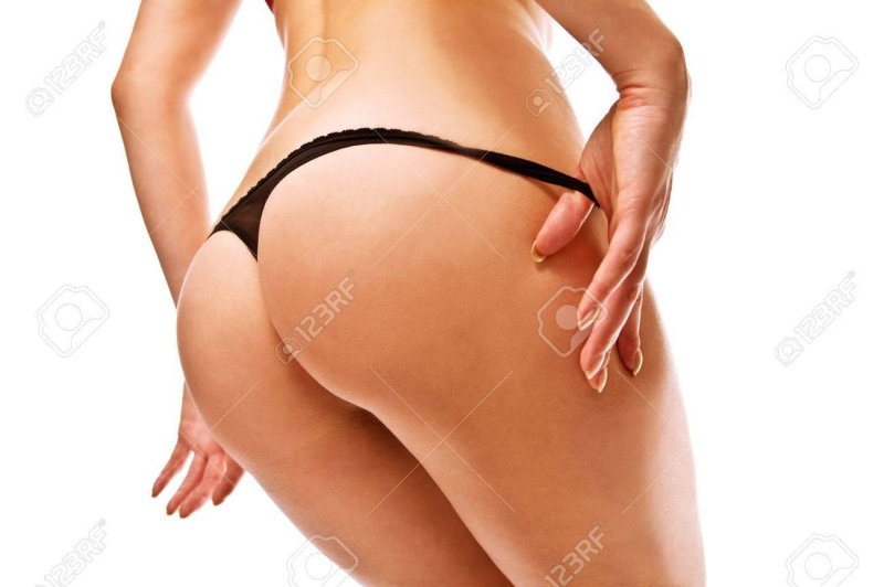Woman takes off panties