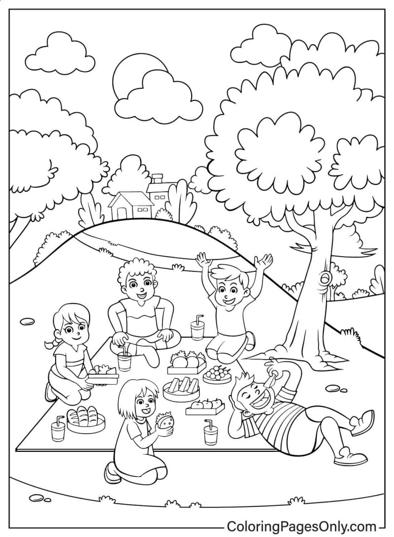Coloring family picnic