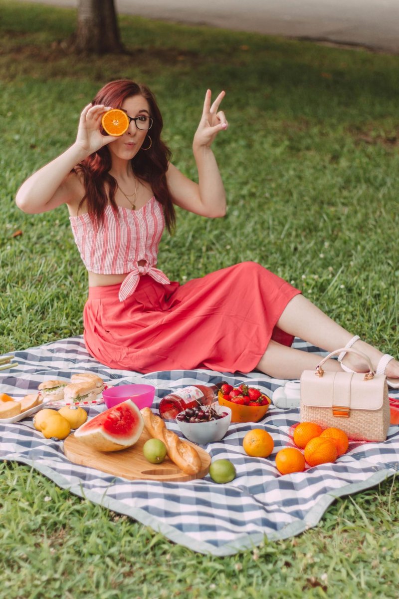 Photo session picnic in nature Girl