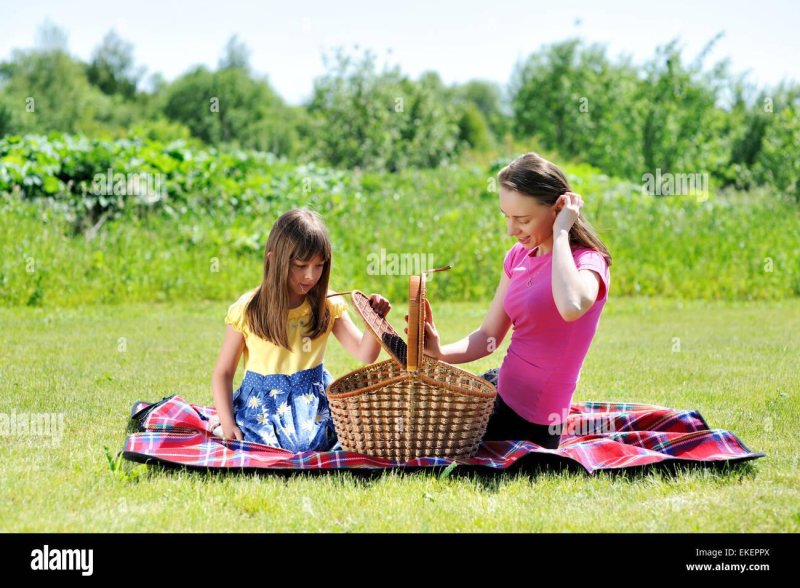 Family on a picnic