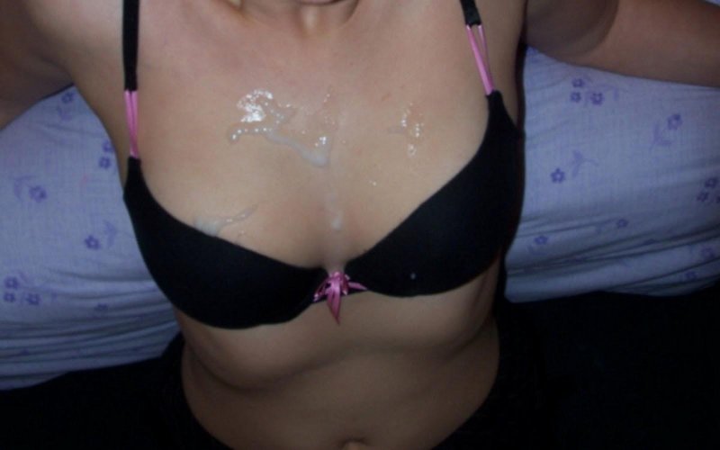 Cum on the chest in bra