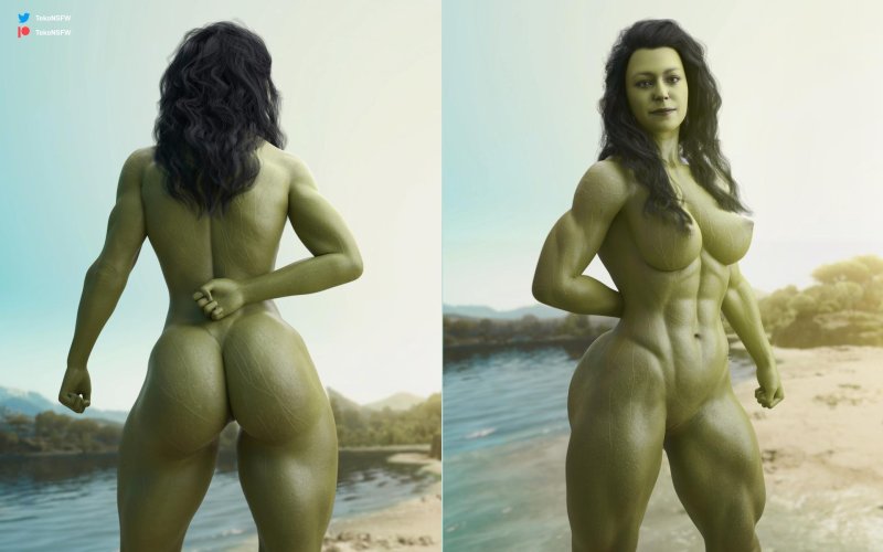 Naked red woman Hulk