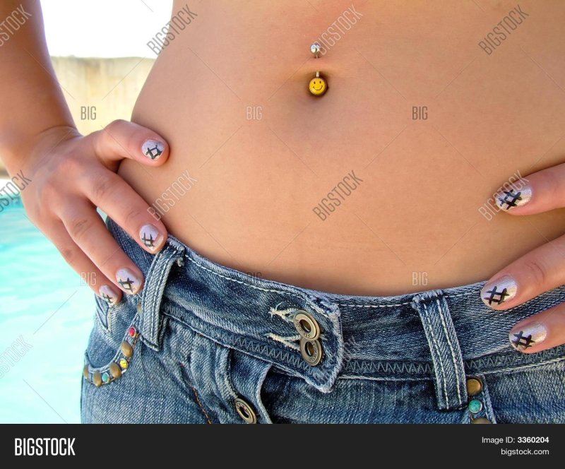 Very beautiful navel piercing