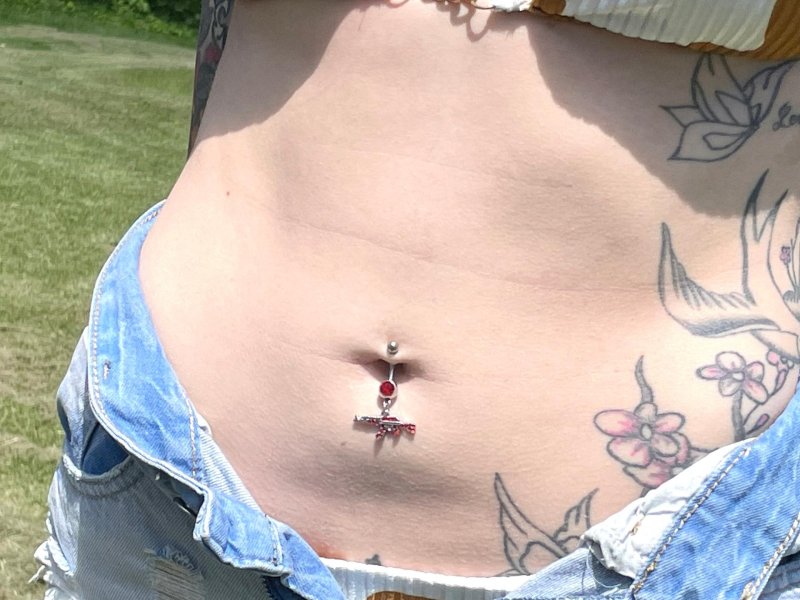 Outie navel piercing
