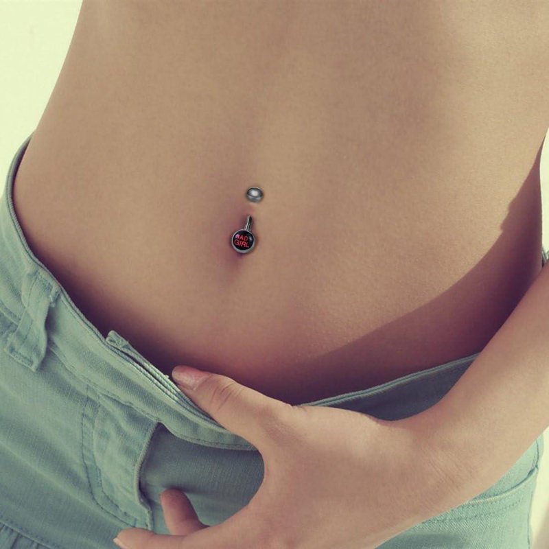 Women piercing navel hd