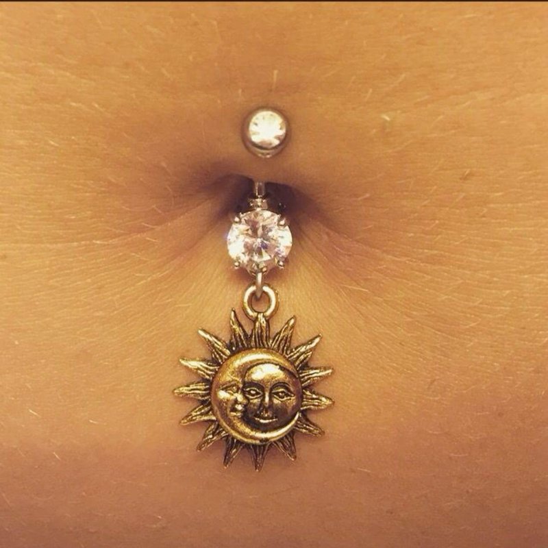Pierced navel jewelry