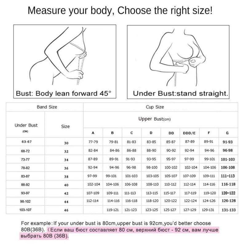 Breast size table