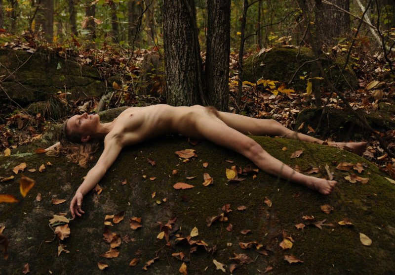 Naked in the forest