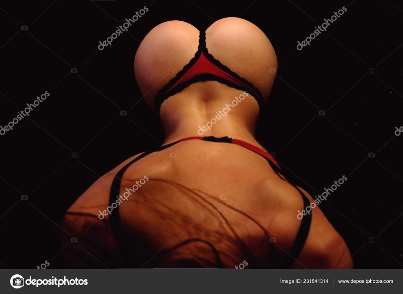 Girl in red thongs