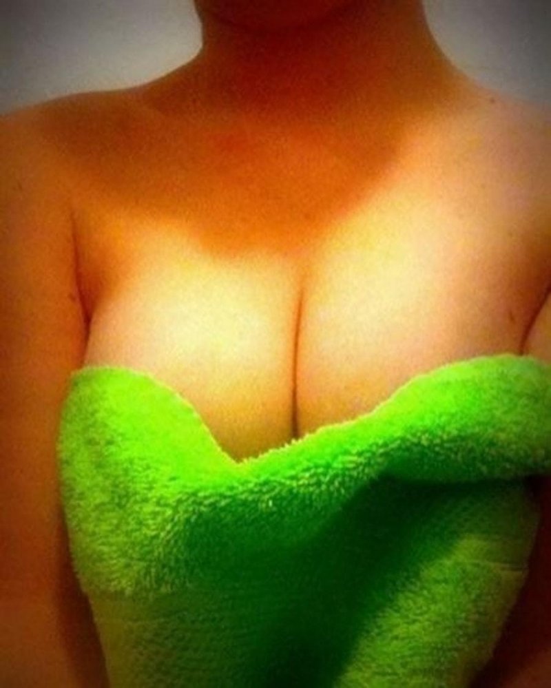 Large tits in a towel