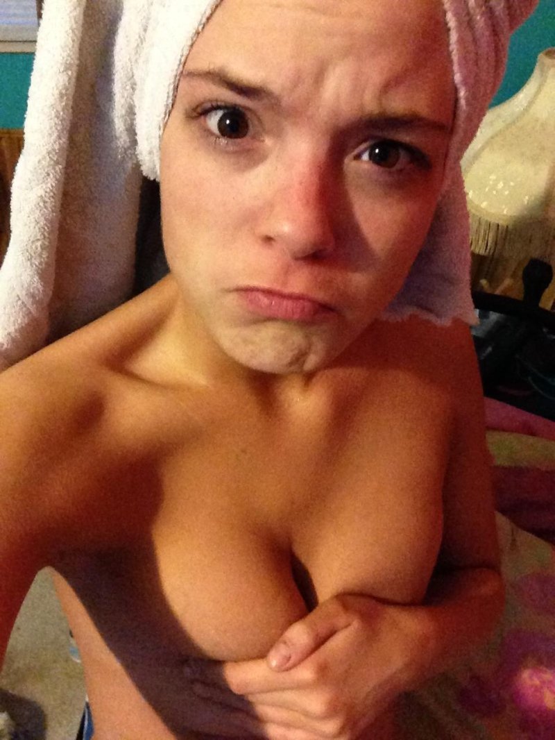 Naked girl in a towel