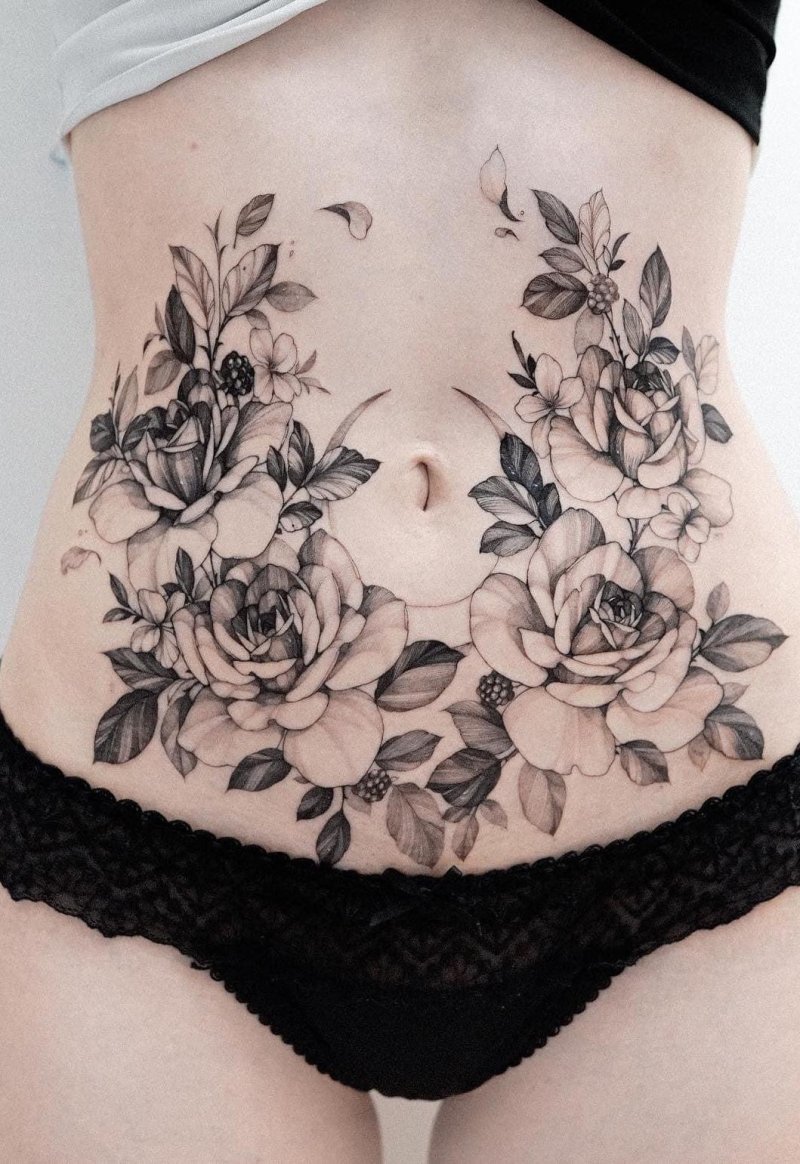 Tattoo on the stomach female