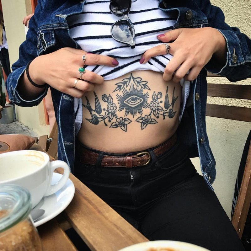 Tattoos on the abdomen for girls