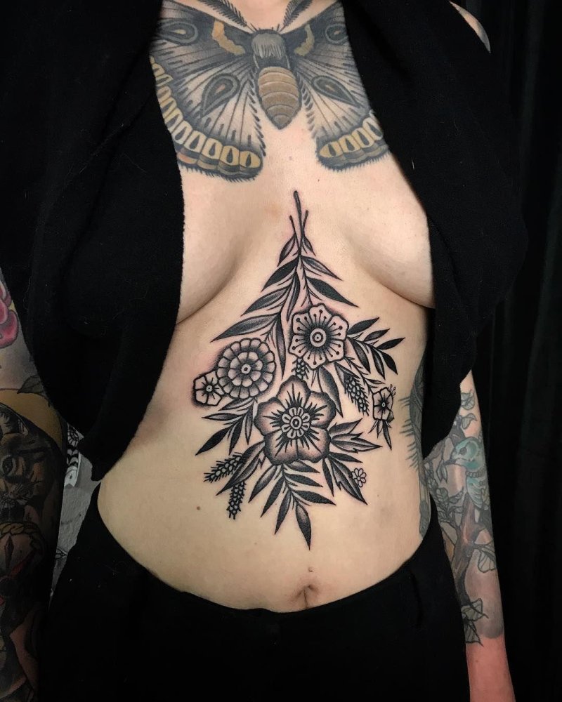 Tattoos for girls under the chest