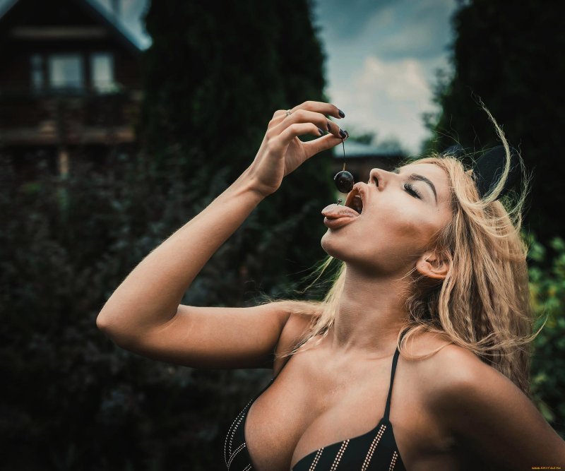 Girl with an open mouth