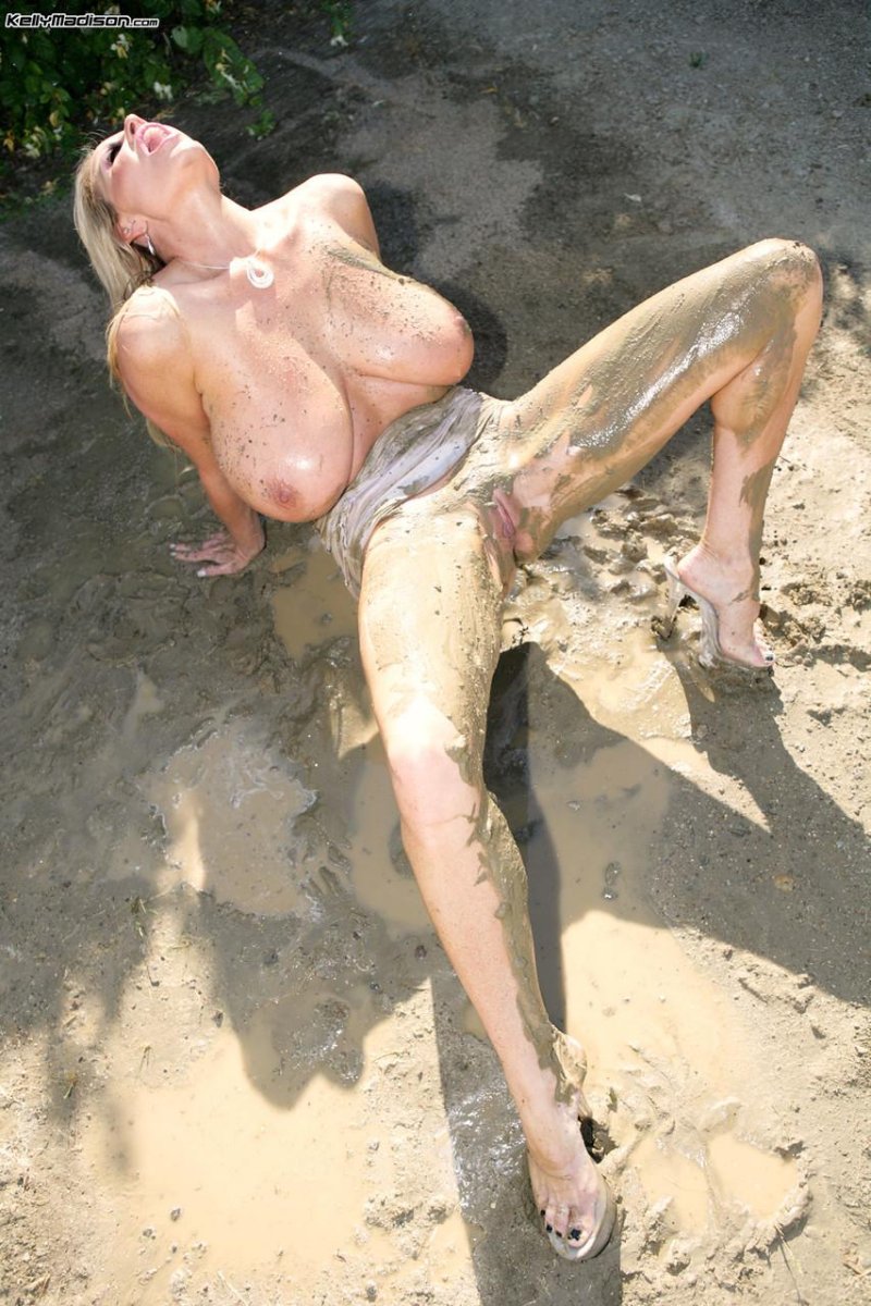 Woman in mud